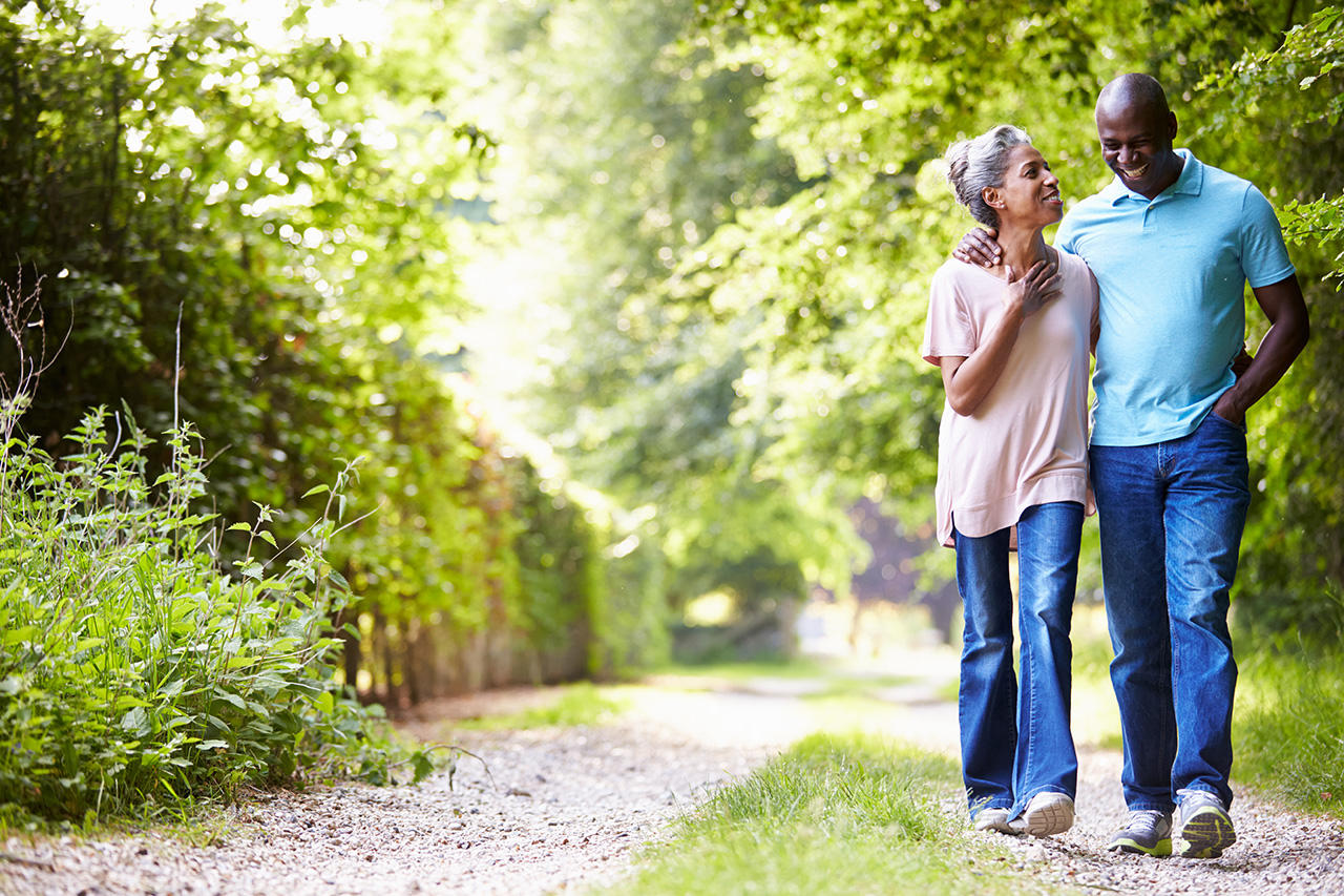 couple walking in the park